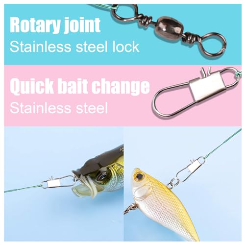30pcs Stainless Steel Fishing Leaders - 7.48" Green