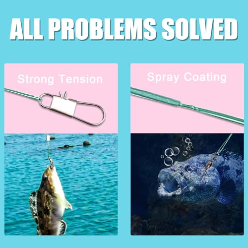 30pcs Stainless Steel Fishing Leaders - 7.48" Green