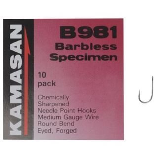 Kamasan B981 Barbless Specimen Hooks - Size 8