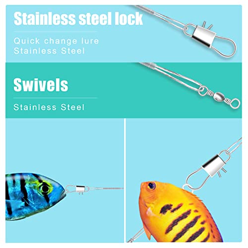 40pcs Stainless Steel Fishing Leaders with Swivels