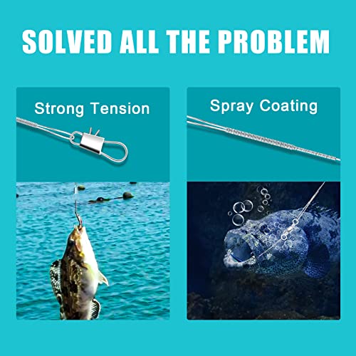40pcs Stainless Steel Fishing Leaders with Swivels