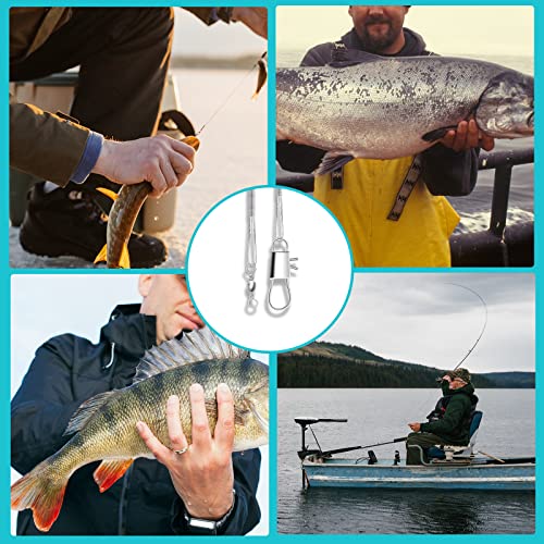 40pcs Stainless Steel Fishing Leaders with Swivels