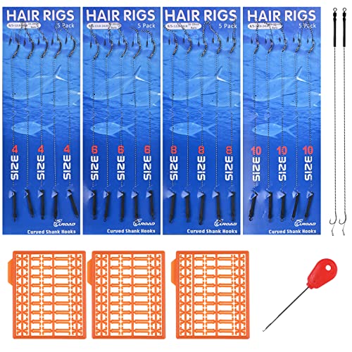 Luroad Carp Fishing Hair Rigs - 20 Pieces