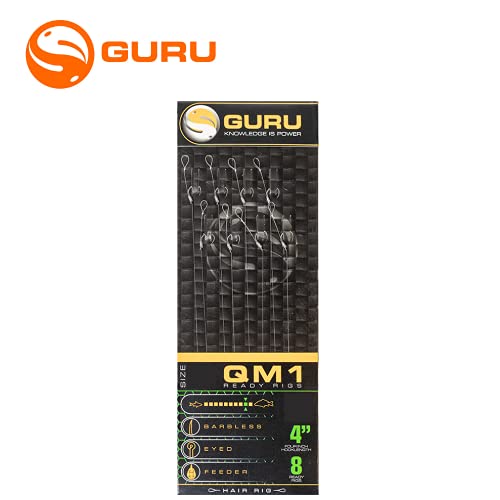 Guru QM1 Hair Rigs 4" - Size 10 (8 Pack)