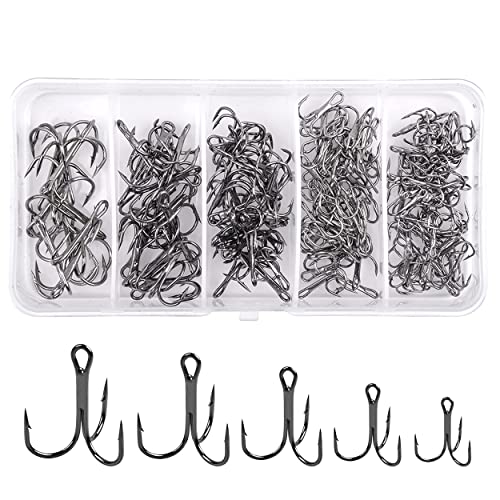 High Carbon Steel Treble Hooks Kit - 110pcs