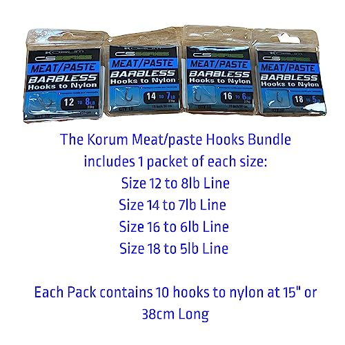 Korum Meat/Paste Hook Set - Sizes 12 to 18