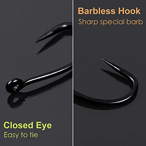 Luroad 120pcs Barbless Carp Fishing Hooks Set