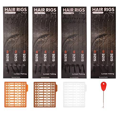 Luroad Carp Fishing Hair Rigs - 20 Handmade Kits