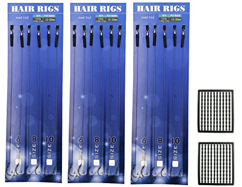 Milepetus 18pcs Barbless Carp Fishing Hair Rigs