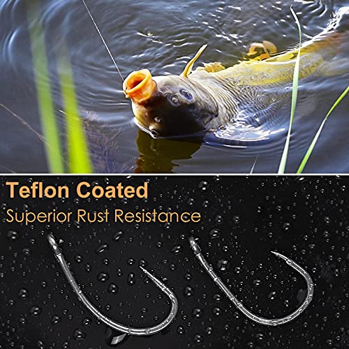 Luroad 50pcs Barbless Carp Fishing Hooks - Size 10