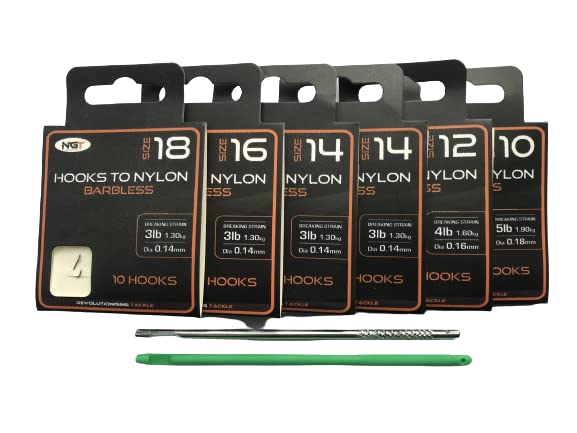 NGT Barbless Hooks with Disgorgers - 60 Pack