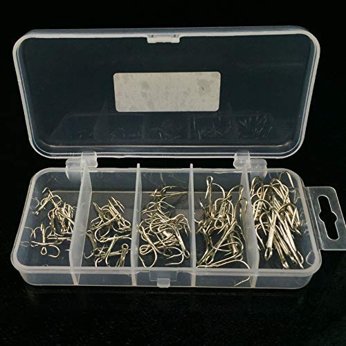 50pcs High Carbon Steel Treble Hooks Kit
