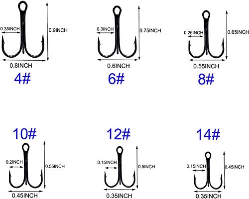 High Carbon Steel Treble Hooks Kit - 110pcs