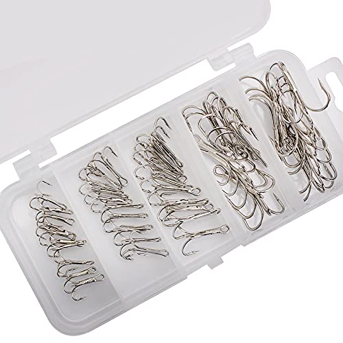 50pcs High Carbon Steel Treble Fishing Hooks