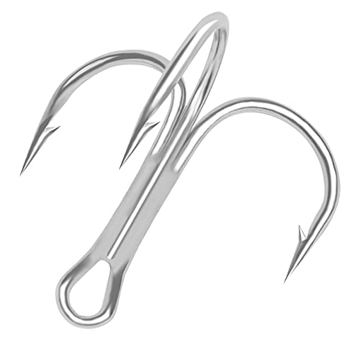 50pcs High Carbon Steel Treble Fishing Hooks
