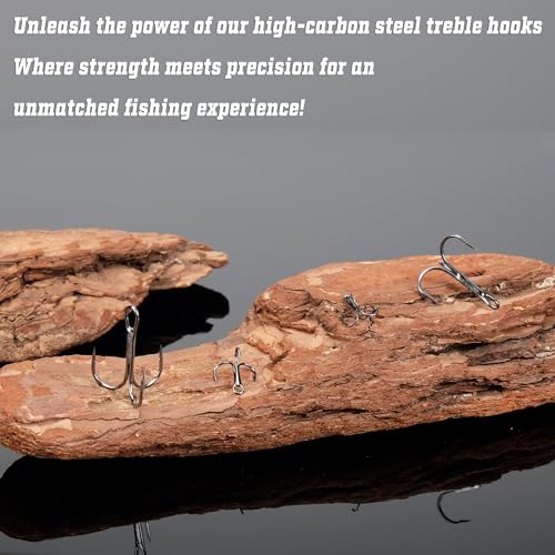 Piscorush High Carbon Treble Hooks Size 2 50-Pack