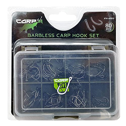 Assorted Barbless Carp Eyed Fishing Hooks Set