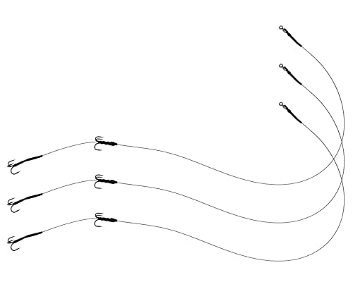 Pike Wire Traces with Treble Hooks - 3 Pack