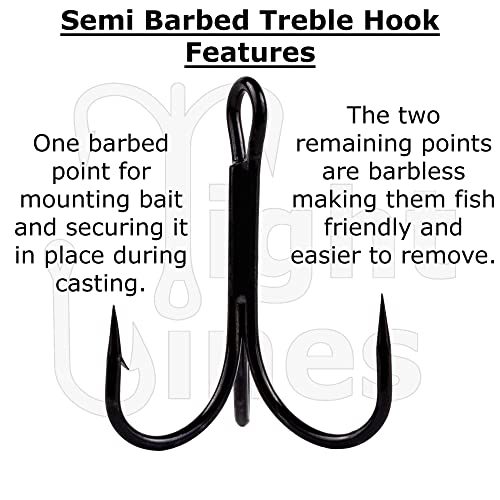 Pike Wire Traces with Treble Hooks - 3 Pack