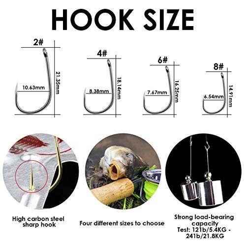 Luroad Carp Fishing Hair Rigs - 20 Pieces