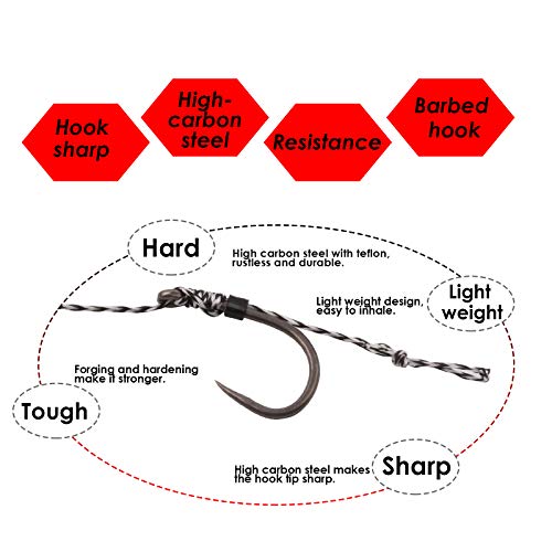 Luroad Carp Fishing Hair Rigs - 20 Pieces