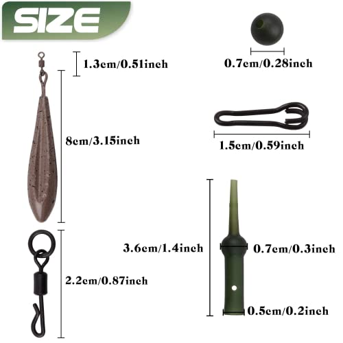 Carp Fishing Hair Rig Set with Hooks & Weights