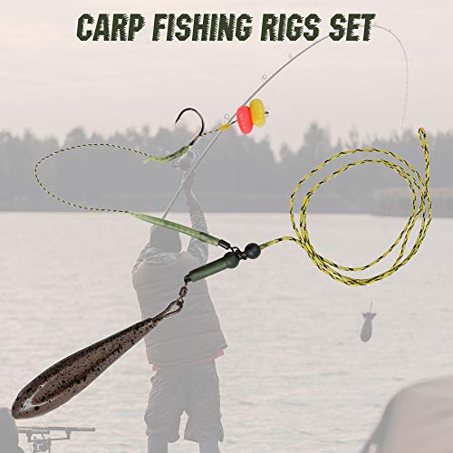 Carp Fishing Hair Rig Set with Hooks & Weights