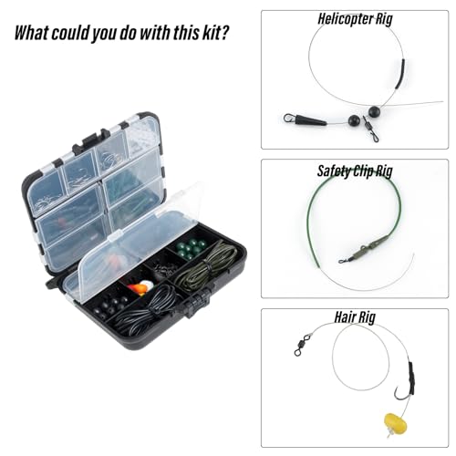 280-Piece Carp Fishing Tackle Kit with Rigs