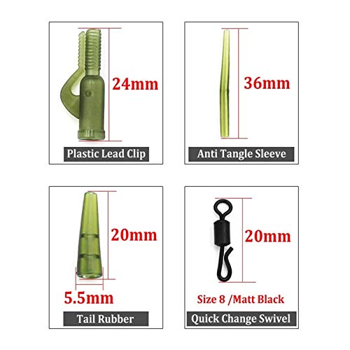 Carp Fishing Rig Kit with Anti-Tangle Sleeves