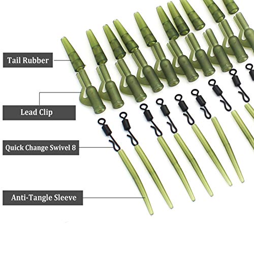 Carp Fishing Rig Kit with Anti-Tangle Sleeves