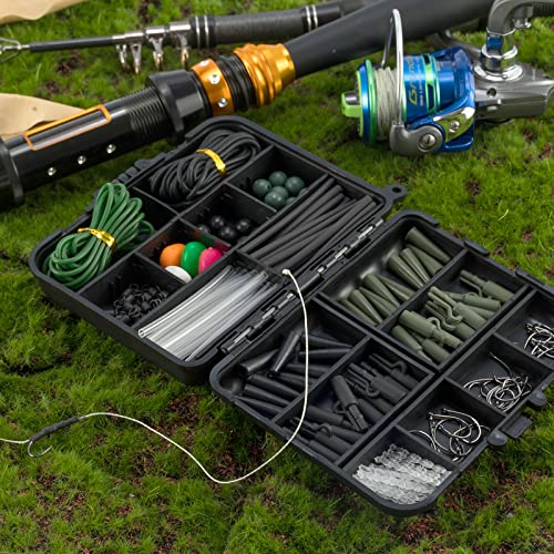 280-Piece Carp Fishing Tackle Kit with Rigs