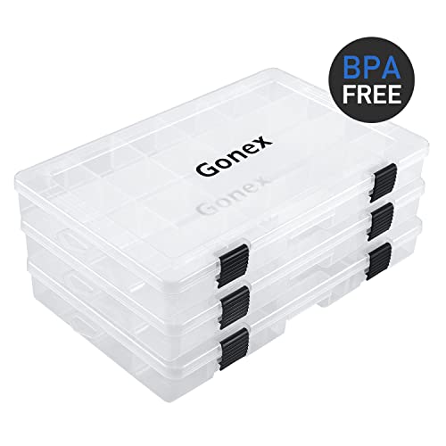 Gonex 3-Pack Fishing Tackle Storage Organizer Box