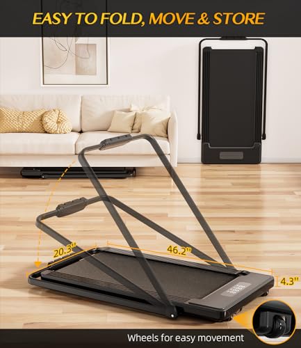 Bifanuo 2-in-1 Folding Treadmill with Bluetooth Speakers