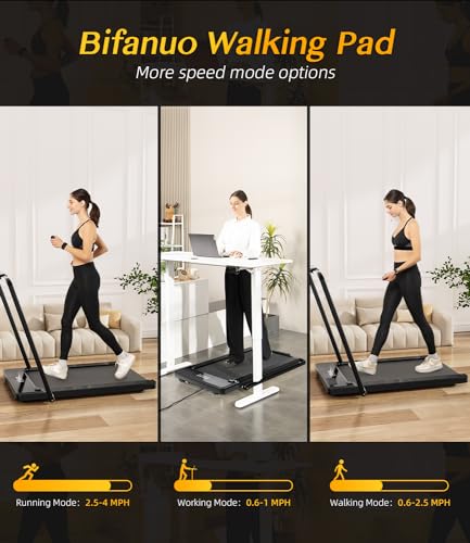 Bifanuo 2-in-1 Folding Treadmill with Bluetooth Speakers