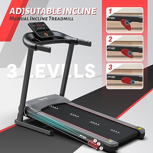PASYOU Foldable Treadmill with Bluetooth & Heart Monitor