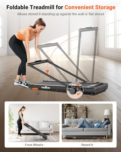 Compact 2-in-1 Folding Treadmill with Touch Screen