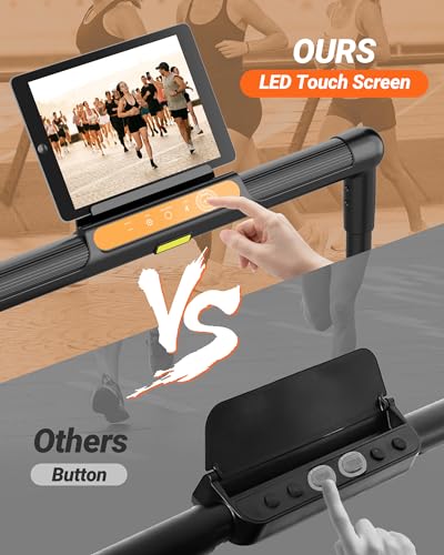 Compact 2-in-1 Folding Treadmill with Touch Screen