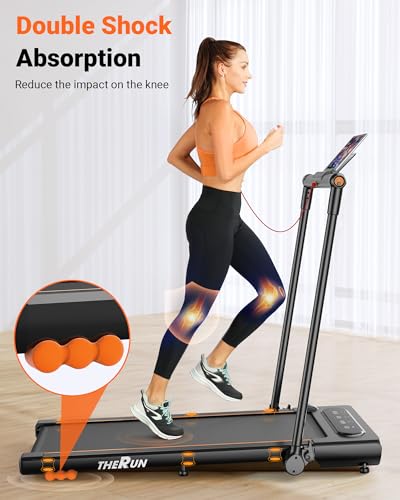 Compact 2-in-1 Folding Treadmill with Touch Screen