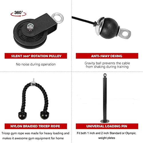 LAT Pull Down & Weight Pulley System with Tricep Rope