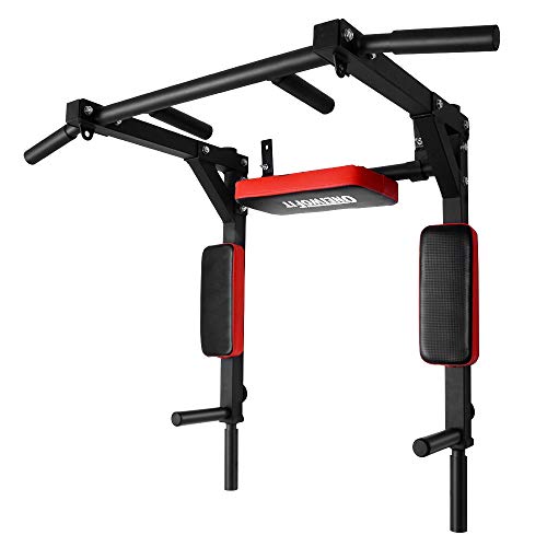 OneTwoFit Wall Mounted Pull Up Bar Dip Station