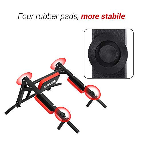 OneTwoFit Wall Mounted Pull Up Bar Dip Station