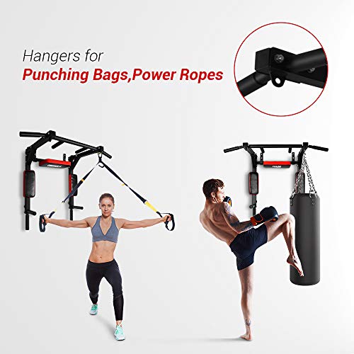 OneTwoFit Wall Mounted Pull Up Bar Dip Station