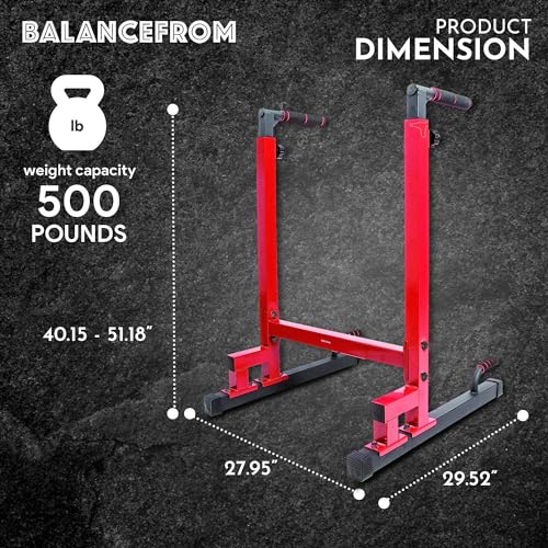 BalanceFrom Multi-Function Dip Station - 500 lbs Capacity