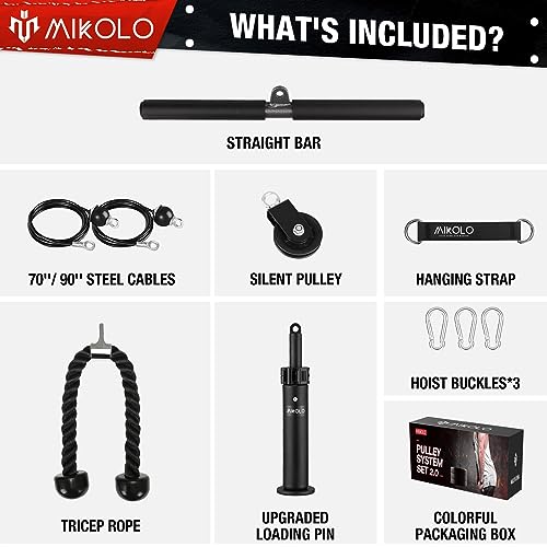 Mikolo Fitness Dual Cable Pulley System