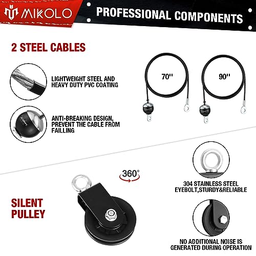 Mikolo Fitness Dual Cable Pulley System
