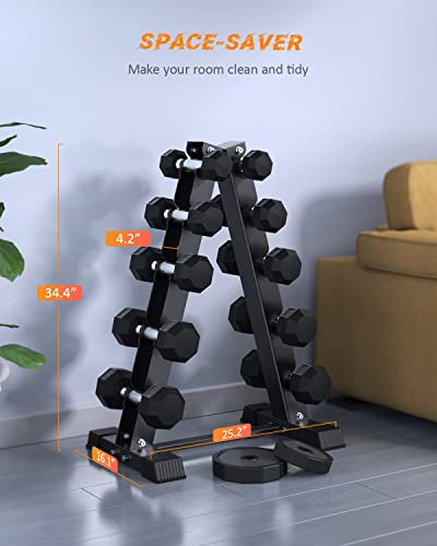 A-Frame 5-Tier Dumbbell Rack Stand - 570 lbs Capacity