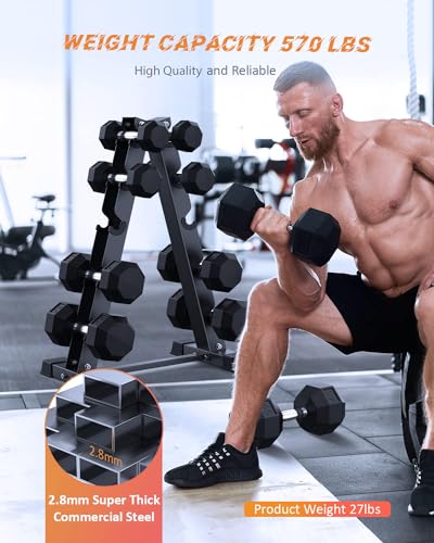 A-Frame 5-Tier Dumbbell Rack Stand - 570 lbs Capacity