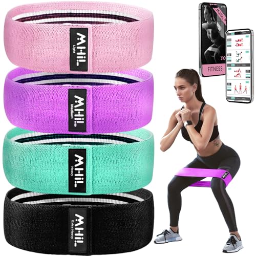 Fabric Resistance Bands Set - 4 Booty & Leg Bands