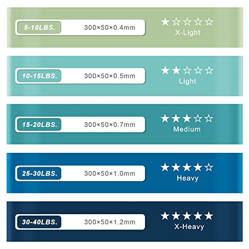 Honmein Exercise Resistance Bands - 5 Levels Included