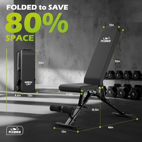 FLYBIRD Adjustable Weight Bench for Full Body Workouts